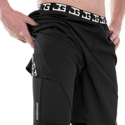 2-1 short with long legging- Black/White