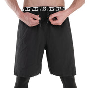 2-1 short with long legging- Black/White